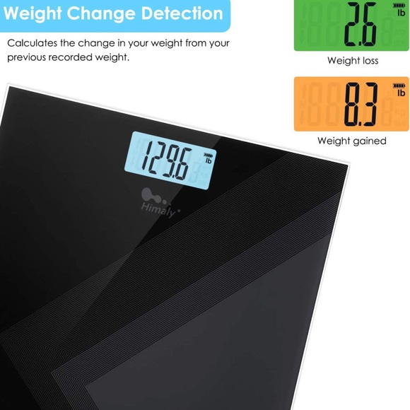 Himaly Digital Body Weight Scale, Rechargeable Step-On, Back Light Display - Picture 3 of 9